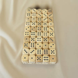 KOP01903 Wood Dice with Black Pips D6 16mm (5/8in) Pack of 100 Dice (ONLINE ORDER ONLY)