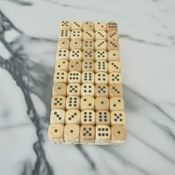 KOP01903 Wood Dice with Black Pips D6 16mm (5/8in) Pack of 100 Dice (ONLINE ORDER ONLY)