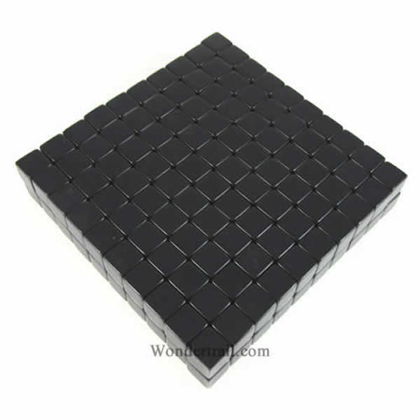 KOP01976 Black Blank Opaque Dice D6 16mm (5/8in) Bulk Pack of 200 (ONLINE ORDER ONLY)