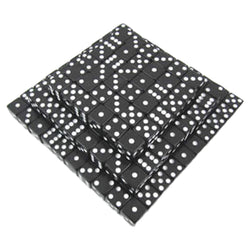 KOP01978 Black Opaque Dice White Pips D6 16mm (5/8in) Bulk Pack of 200 (ONLINE ORDER ONLY)