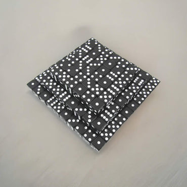 KOP01978 Black Opaque Dice White Pips D6 16mm (5/8in) Bulk Pack of 200 (ONLINE ORDER ONLY)