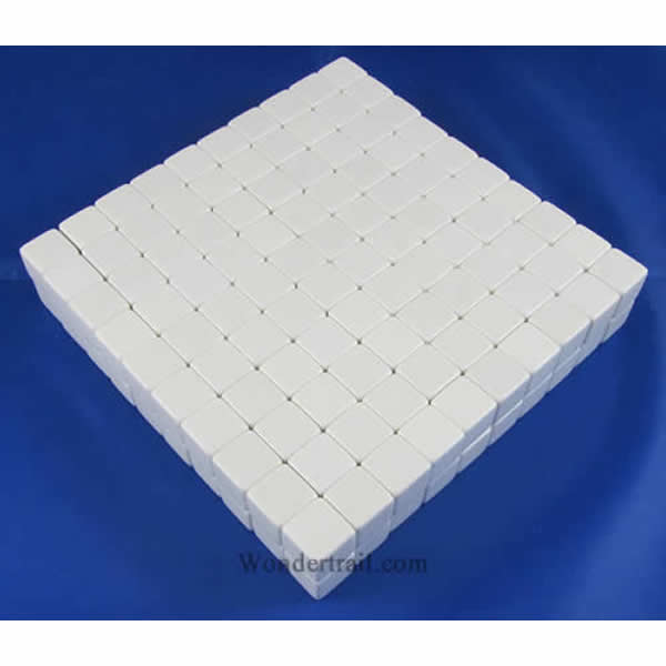 KOP01989 White Blank Opaque Dice D6 16mm (5/8in) Bulk Pack of 200 (ONLINE ORDER ONLY)