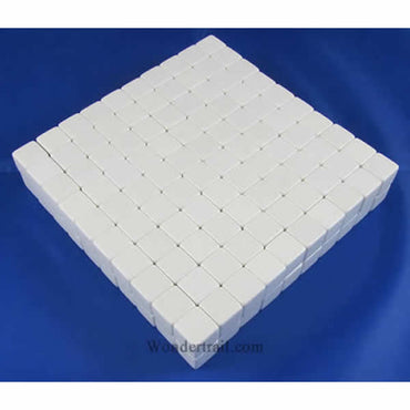 KOP01989 White Blank Opaque Dice D6 16mm (5/8in) Bulk Pack of 200 (ONLINE ORDER ONLY)