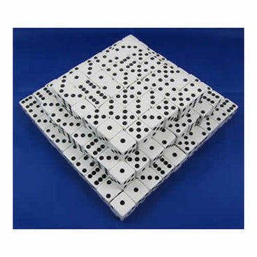 KOP01990 White Opaque Dice Black Pips D6 16mm (5/8in) Bulk Pack of 200 (ONLINE ORDER ONLY)