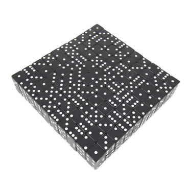 KOP02096 Black Opaque Dice White Pips D6 19mm (3/4in) Bulk Pack of 200 (ONLINE ORDER ONLY)
