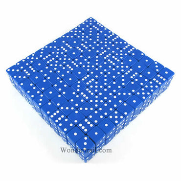 KOP02097 Blue Opaque Dice with White Pips D6 19mm Bulk Pack of 200 (ONLINE ORDER ONLY)