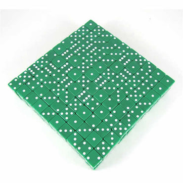 KOP02098 Green Opaque Dice White Pips D6 19mm (3/4in) Bulk Pack of 200 (ONLINE ORDER ONLY)