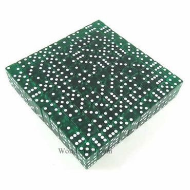 KOP02115 Green Transparent Dice White Pips D6 19mm Bulk Pack of 200 (ONLINE ORDER ONLY)