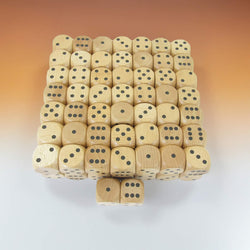KOP02180 Wood Dice with Black Pips D6 30mm (1.18in) pack of 100 (ONLINE ORDER ONLY)