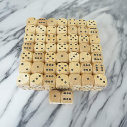 KOP02180 Wood Dice with Black Pips D6 30mm (1.18in) pack of 100 (ONLINE ORDER ONLY)