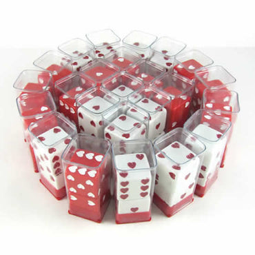 KOP03933 Sweetheart Dice Red White D6 25mm (1in) Pack of 24 pair of Dice (ONLINE ORDER ONLY)
