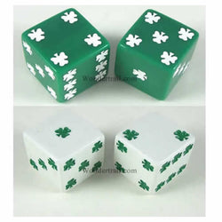 KOP03941 Lucky Dice Green White D6 25mm (1in) Pack of 24 pair of Dice (ONLINE ORDER ONLY)