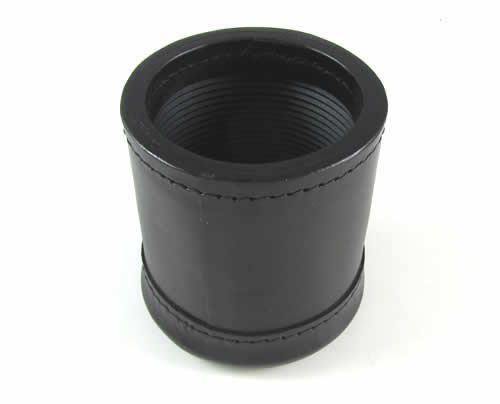 KOP04153 Leather Dice Cup 3.45in Diameter Ribbed Cloth Lined Interior (ONLINE ORDER ONLY)