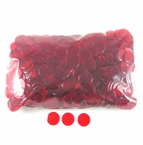 KOP04283 Red Plastic Counting Sorting Chips 19MM (3/4in) Pack of 1000 (ONLINE ORDER ONLY)