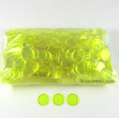 KOP04284 Yellow Plastic Counting Sorting Chips 19MM (3/4in) Pack of 1000 (ONLINE ORDER ONLY)