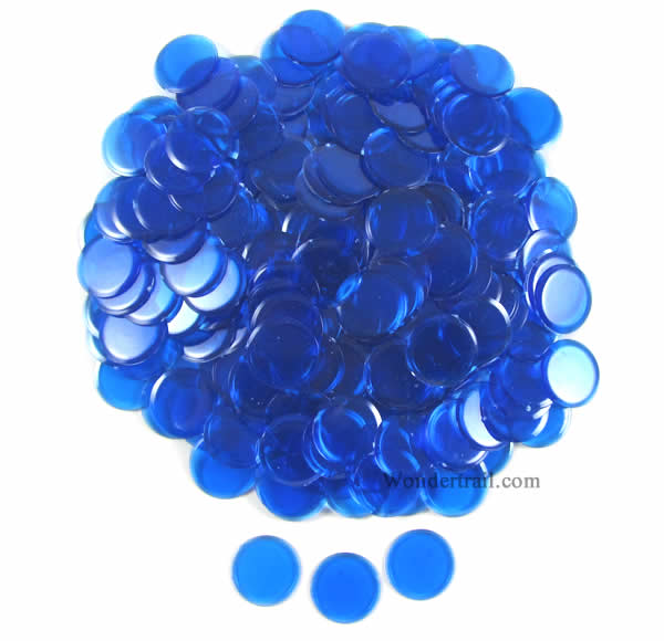 KOP04294 Blue Plastic Counting Sorting Chips 19MM (3/4in) Pack of 250 Koplow Games (ONLINE ORDER ONLY)