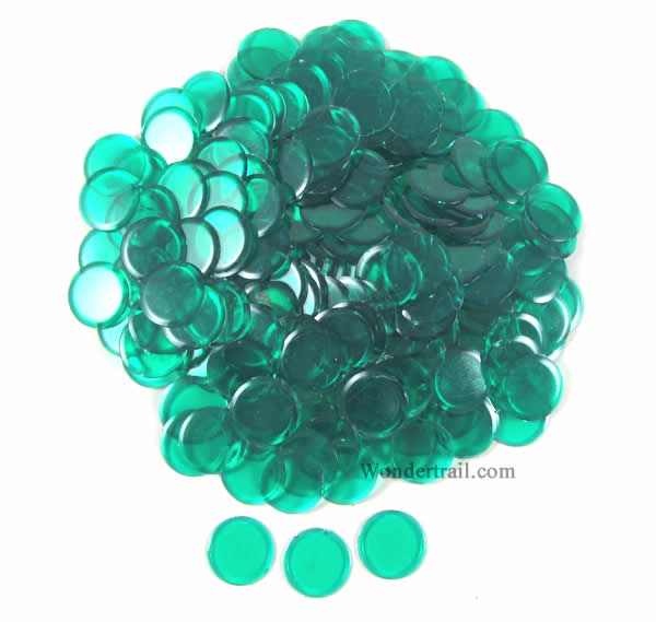 KOP04295 Green Plastic Counting Sorting Chips 19MM (3/4in) Pack of 250 Koplow Games (ONLINE ORDER ONLY)