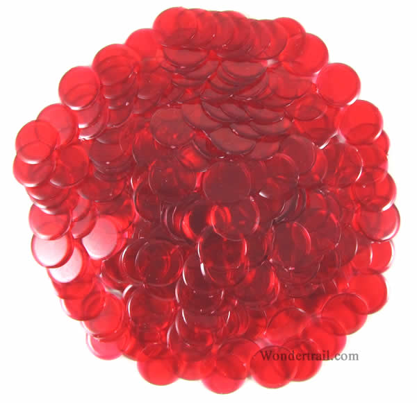 KOP04297 Red Plastic Counting Sorting Chips 19MM (3/4in) Pack of 250 Koplow Games (ONLINE ORDER ONLY)