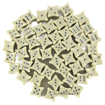 KOP04848 Bone Colored Dice with Black Pips D6 16mm (5/8in) Pack of 50 (ONLINE ORDER ONLY)