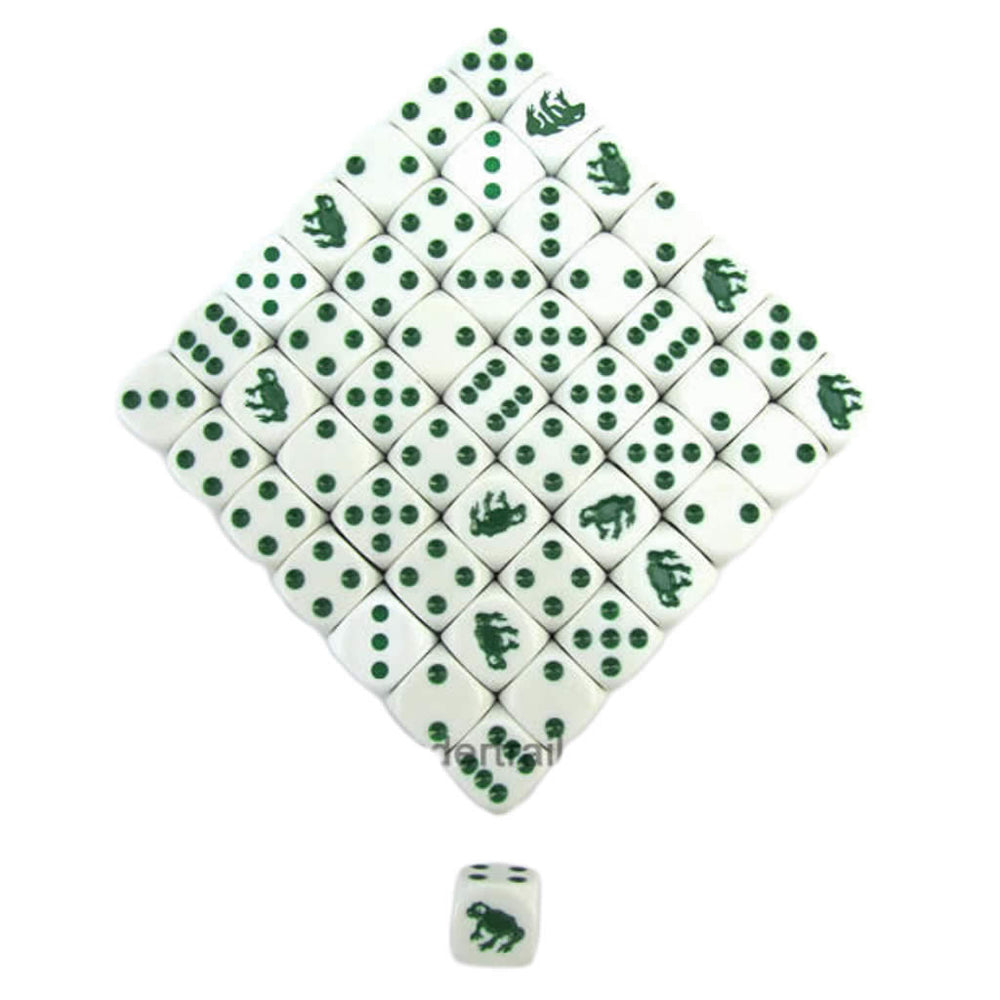 KOP04903 Frog Dice Opaque White Red Pips 16mm (5/8in) Bulk Pack of 50 (ONLINE ORDER ONLY)