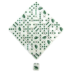 KOP04903 Frog Dice Opaque White Red Pips 16mm (5/8in) Bulk Pack of 50 (ONLINE ORDER ONLY)