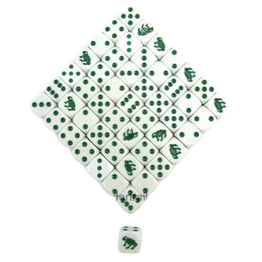 KOP04903 Frog Dice Opaque White Red Pips 16mm (5/8in) Bulk Pack of 50 (ONLINE ORDER ONLY)