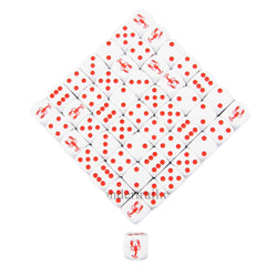 KOP04941 Lobster Dice Opaque White Red Pips 16mm Bulk Pack of 50 (ONLINE ORDER ONLY)