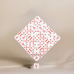 KOP04941 Lobster Dice Opaque White Red Pips 16mm Bulk Pack of 50 (ONLINE ORDER ONLY)