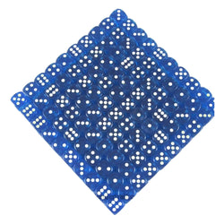 KOP05160 Blue Transparent Dice Glow in the Dark Pips D6 16mm Bulk Pack of 200 (ONLINE ORDER ONLY)