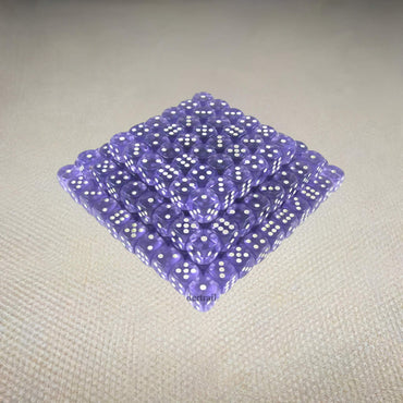KOP05162 Purple Transparent Dice Glow in the Dark Pips D6 16mm Bulk Pack of 200 (ONLINE ORDER ONLY)