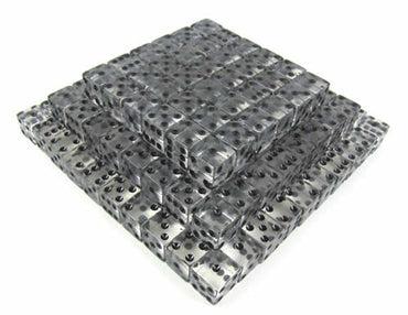 KOP05175 Clear Transparent Dice Black Pips D6 16mm Bulk Pack of 200 (ONLINE ORDER ONLY)