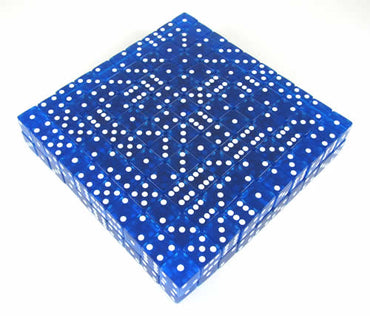 KOP05182 Blue Transparent Dice White Pips D6 19mm Bulk Pack of 200 (ONLINE ORDER ONLY)