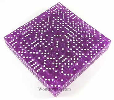 KOP05183 Orchid Transparent Dice White Pips D6 19mm Bulk Pack of 200 (ONLINE ORDER ONLY)
