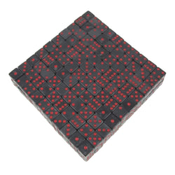KOP05272 Charcoal Marbleized Dice Red Pips D6 16mm Bulk Pack of 200 (ONLINE ORDER ONLY)