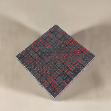 KOP05272 Charcoal Marbleized Dice Red Pips D6 16mm Bulk Pack of 200 (ONLINE ORDER ONLY)