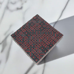 KOP05272 Charcoal Marbleized Dice Red Pips D6 16mm Bulk Pack of 200 (ONLINE ORDER ONLY)