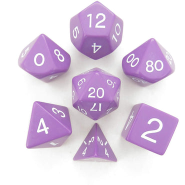 KOP06037 Purple Jumbo Dice White Numbers 24mm (15/16in) Set of 7 (ONLINE ORDER ONLY)