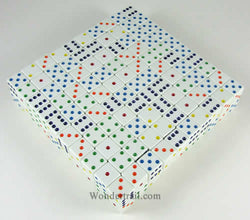 KOP06281 White Opaque Dice Multi-Colored Pips D6 19mm Bulk Pack of 200 (ONLINE ORDER ONLY)