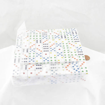 KOP06379 White Opaque Dice Multi-Colored Pips D6 16mm Bulk Pack of 200 (ONLINE ORDER ONLY)