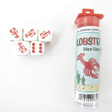 KOP06568 Lobster Dice Game White Opaque with Red Pips (D6) 16mm (ONLINE ORDER ONLY)