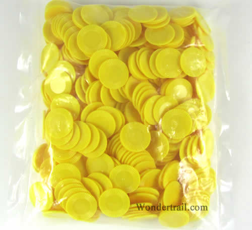 KOP06996E500 Yellow Mini Poker Chips Plastic 7/8in Bulk Approx. 500 (ONLINE ORDER ONLY)