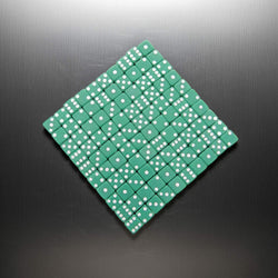KOP07287 Green Opaque Dice with White Pips D6 8mm (5/16in) Bulk Pack of 200 Dice (ONLINE ORDER ONLY)