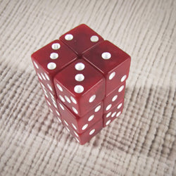 KOP08623 Red Marblized Dice with White Pips D6 16mm (5/8in) Pack of 12 (ONLINE ORDER ONLY)