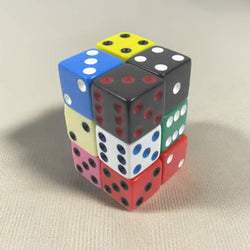 KOP08753 Assorted Opaque Dice with Pips D6 16mm (5/8in) Pack of 12 Dice (ONLINE ORDER ONLY)