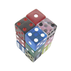 KOP09207 Assorted Transparent Dice with Pips D6 16mm (5/8in) Pack of 12 Dice Koplow Games (ONLINE ORDER ONLY)