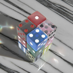 KOP09207 Assorted Transparent Dice with Pips D6 16mm (5/8in) Pack of 12 Dice Koplow Games (ONLINE ORDER ONLY)
