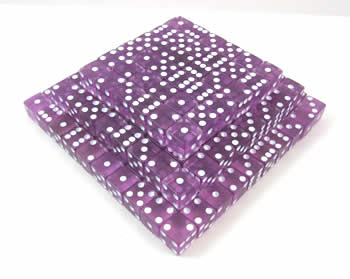 KOP09368 Orchid Transparent Dice White Pips D6 12mm Bulk Pack of 200 (ONLINE ORDER ONLY)
