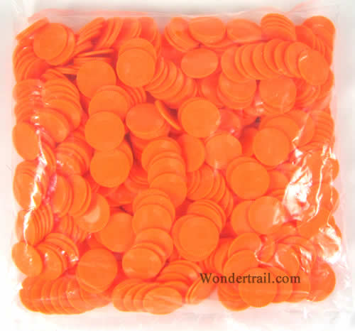 KOP09509E500 Orange Mini Poker Chips Plastic 7/8in Bulk Approx. 500 (ONLINE ORDER ONLY)