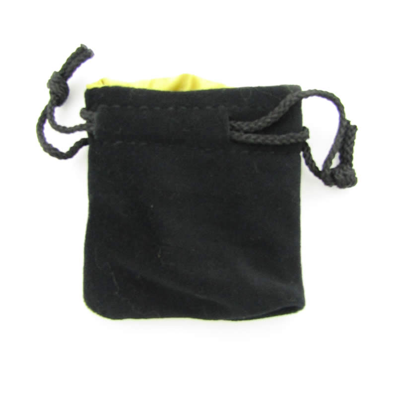 KOP09913 Black Velvet with Gold Lining Small Dice Bag Koplow Games (ONLINE ORDER ONLY)
