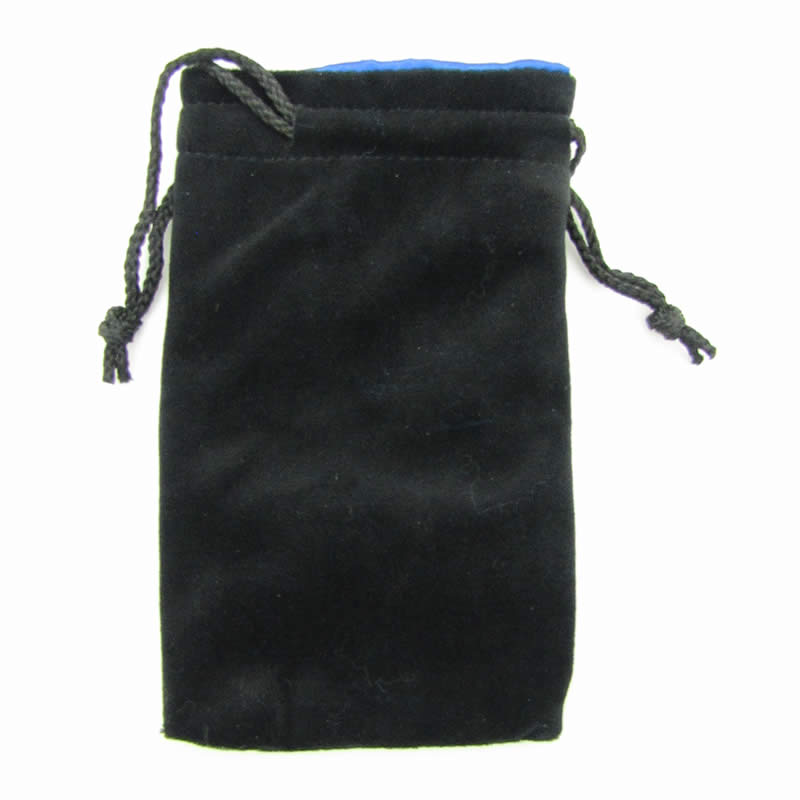 KOP09916 Black Velvet with Blue Lining Large Dice Bag Koplow Games (ONLINE ORDER ONLY)